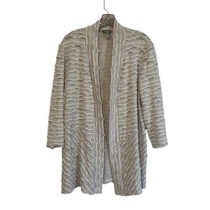 Chico's Travelers Textured Open Front Cardigan